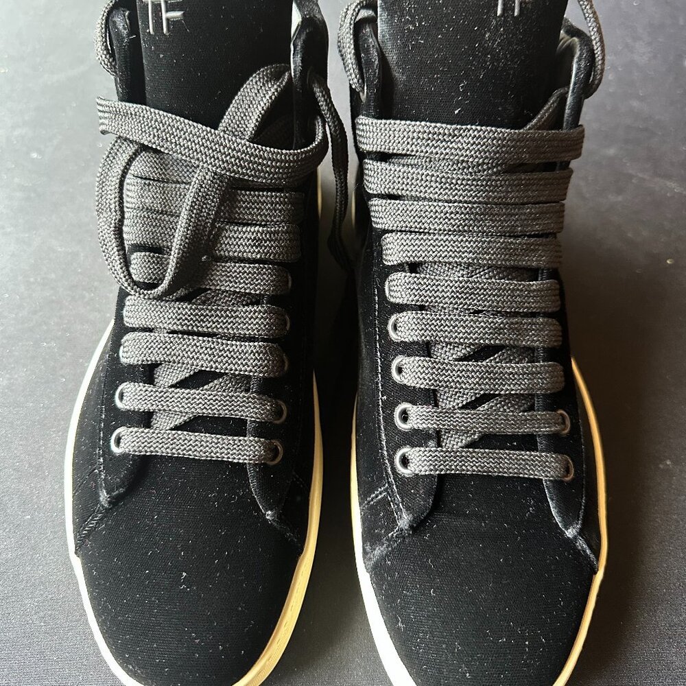 Tom Ford Russel Black Velvet High-Top Boots – Luxe Evening Streetwear Size 41